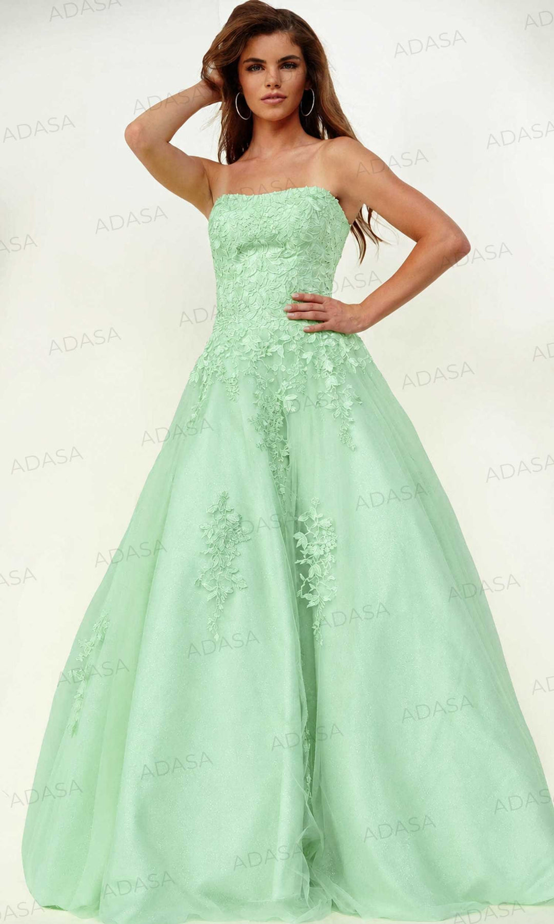 Jovani 1831 - Applique Tulle Prom Dress