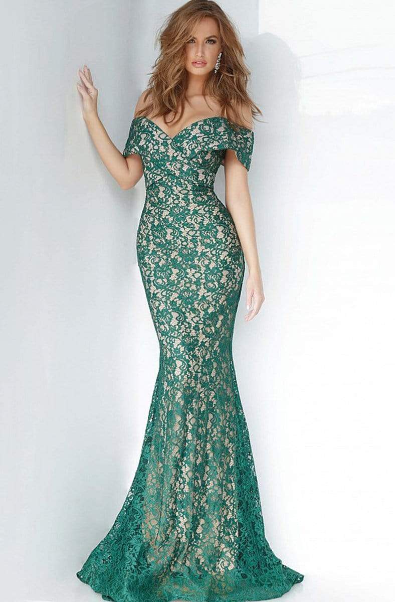 Jovani - 1974 Off-Shoulder Lace Mermaid Dress Evening Dresses