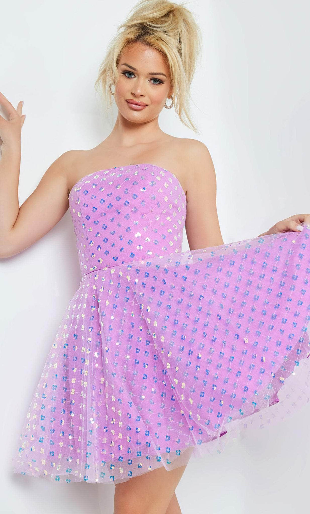 Jovani 22815 - Strapless Tulle Cocktail Dress Cocktail Dresses