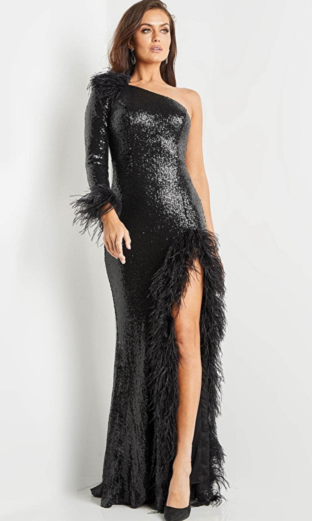 Jovani 22895 - Sequined Asymmetric Evening Dress Evening Dresses
