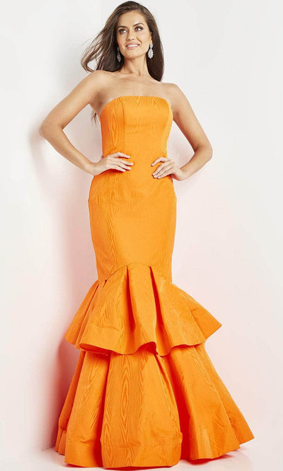Jovani 22921 - Strapless Mermaid Evening Dress Evening Dresses 00 / Orange
