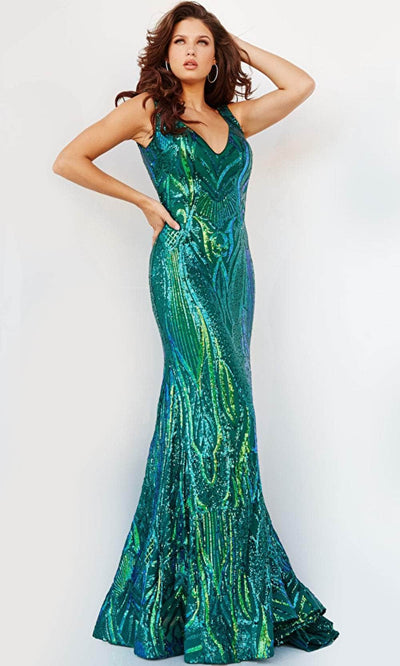 Jovani 23007 - Sequined Sleeveless Evening Dress Prom Dresses