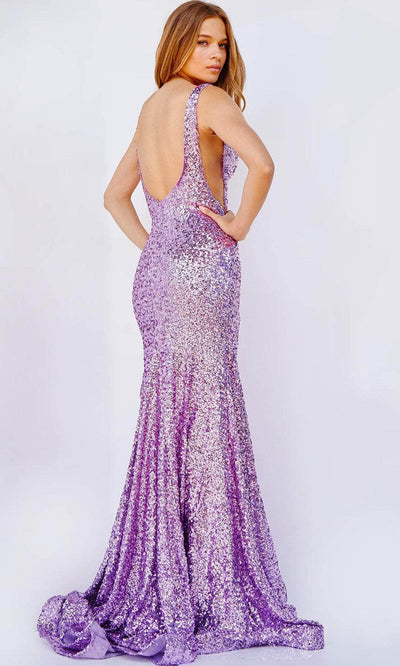 Jovani 23079 - Sequined Illusion Side Prom Gown Special Occasion Dress