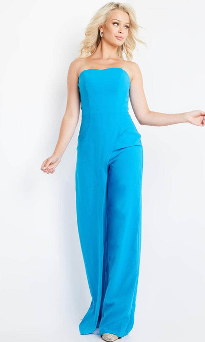 Jovani 23082 - Strapless Drapes Evening Jumpsuit Formal Pansuits