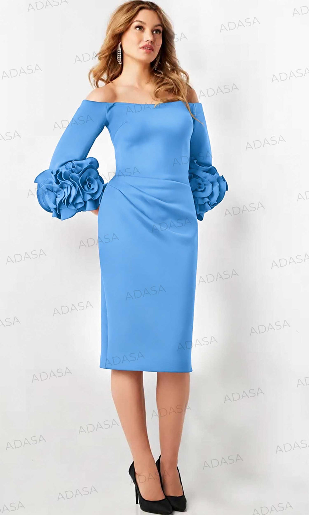Jovani 23717 - Ruffle Detailed Knee-Length Dress