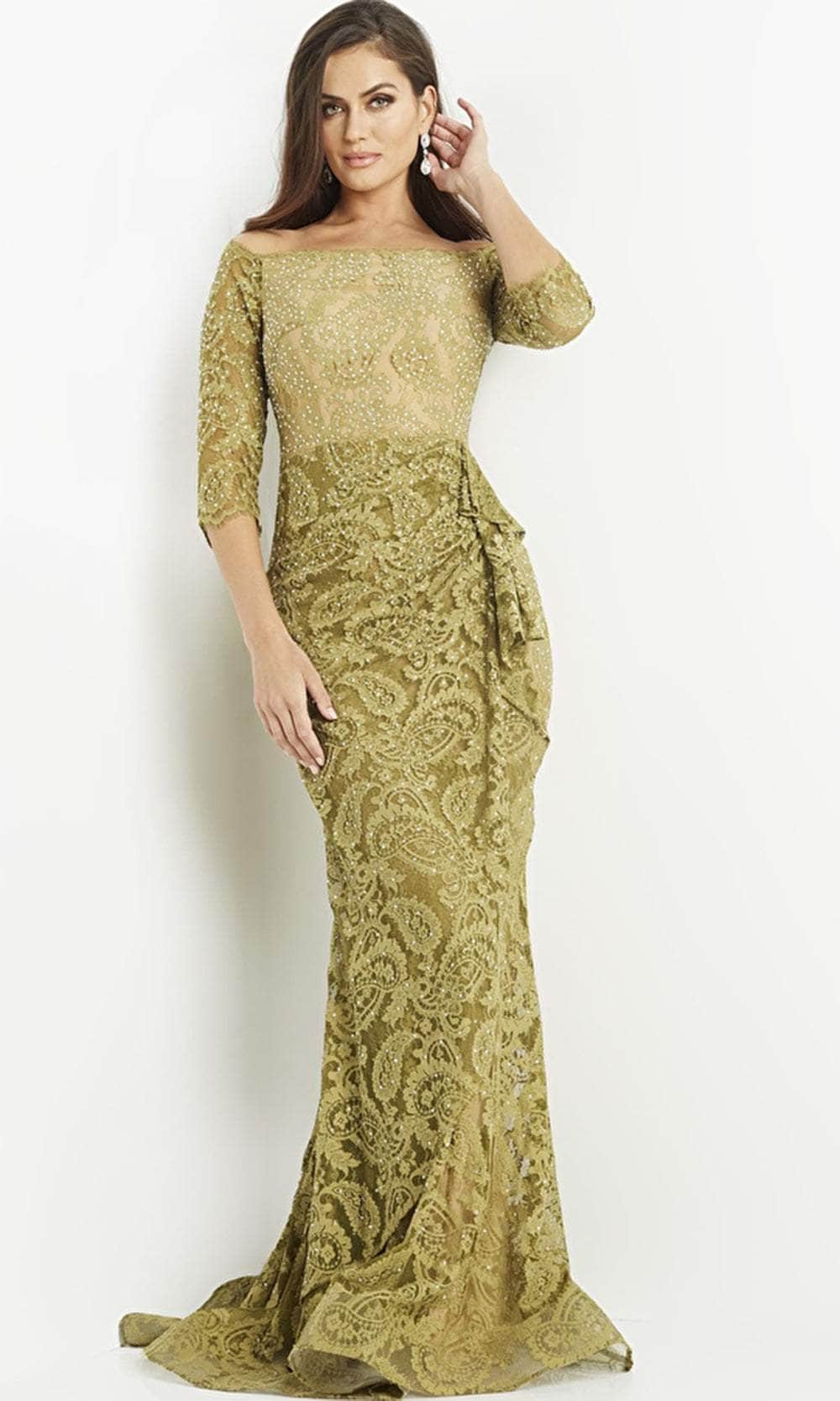 Jovani 23811 - Olive Embellished Lace Evening Gown Mother of the Bride Dresses
