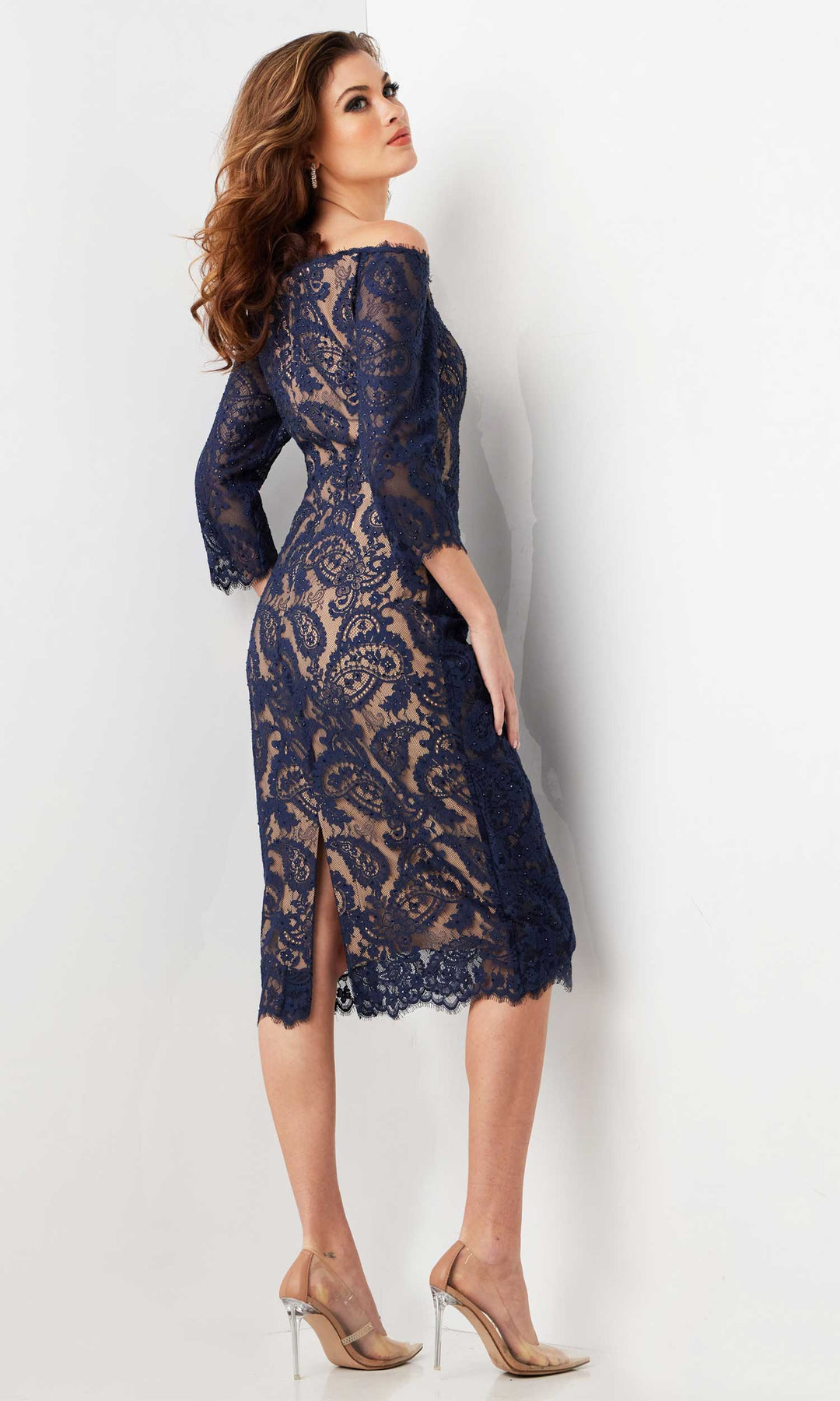 Jovani 23814 - Off-Shoulder Lace Formal Dress