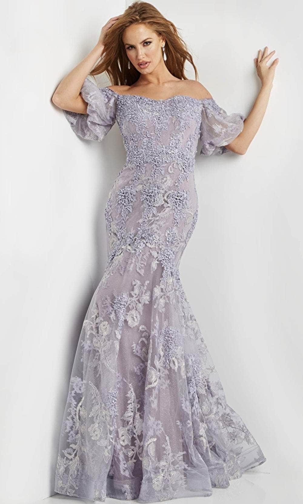 Jovani 24003 - Off Shoulder Lace Evening Dress Evening Dresses 00 / Mauve