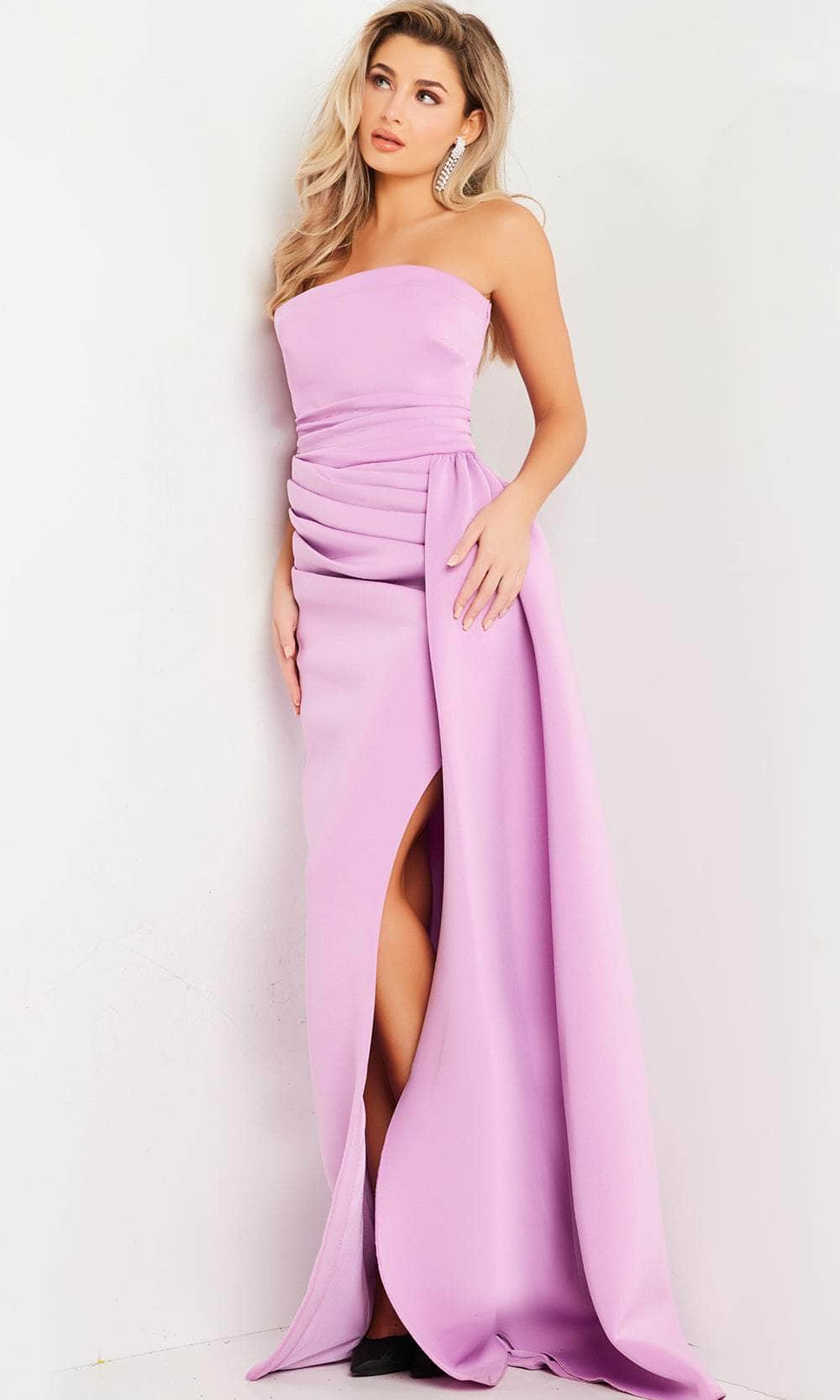 Jovani 24012 - Strapless Pleated Prom Dress with Slit Special Occasion Dress