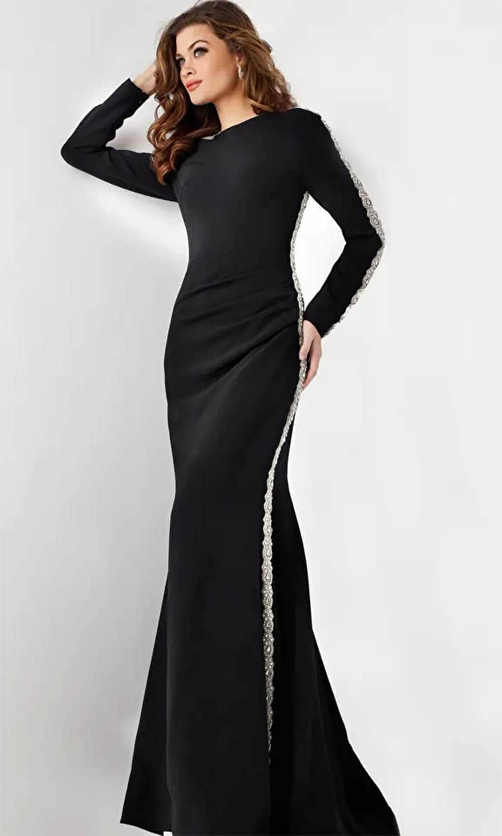 Jovani 24191 - Bateau Neck Side Embellished Evening Dress Evening  Dresses