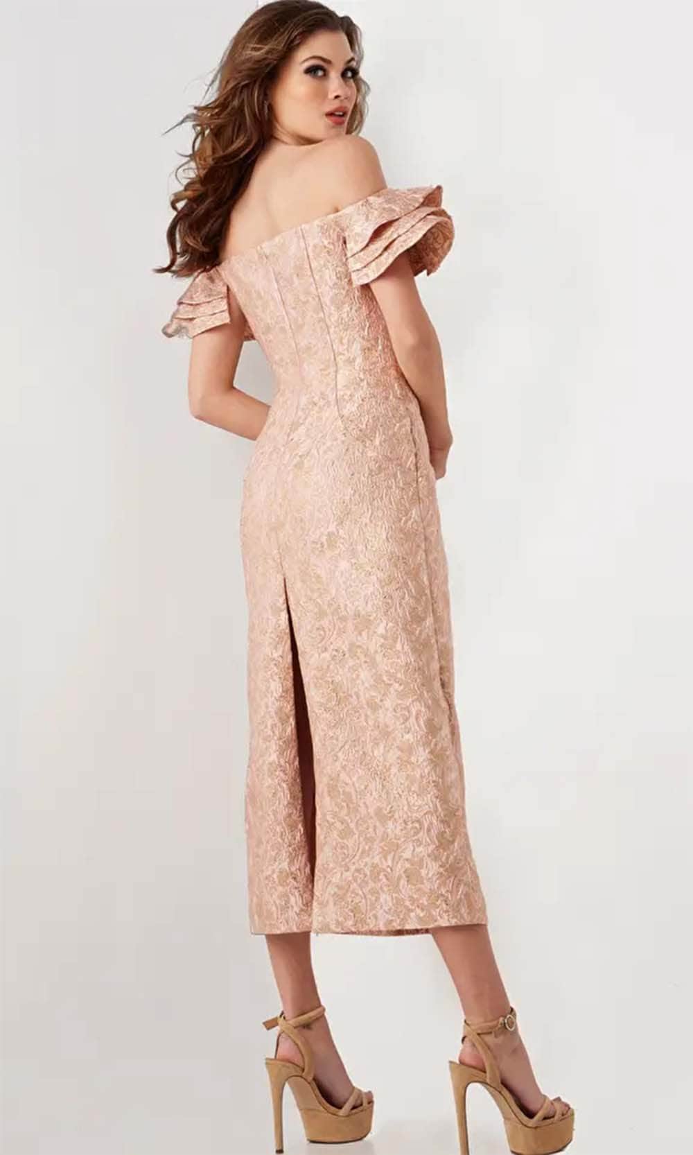 Jovani 25667 - Straight-Across Tea-length Dress Formal Dresses