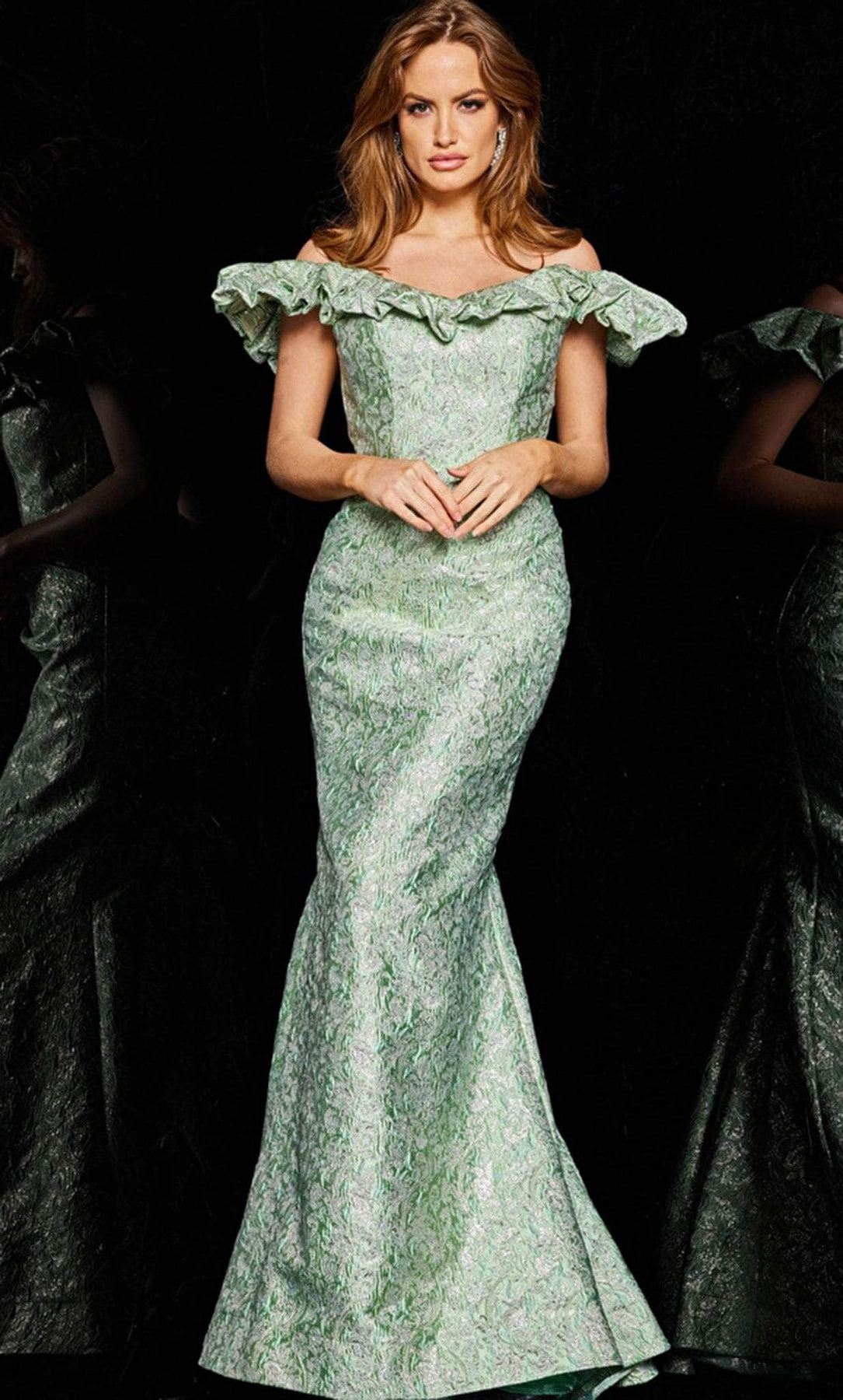Jovani 25674 - Floral Embroidered Mermaid Gown Special Occasion Dress