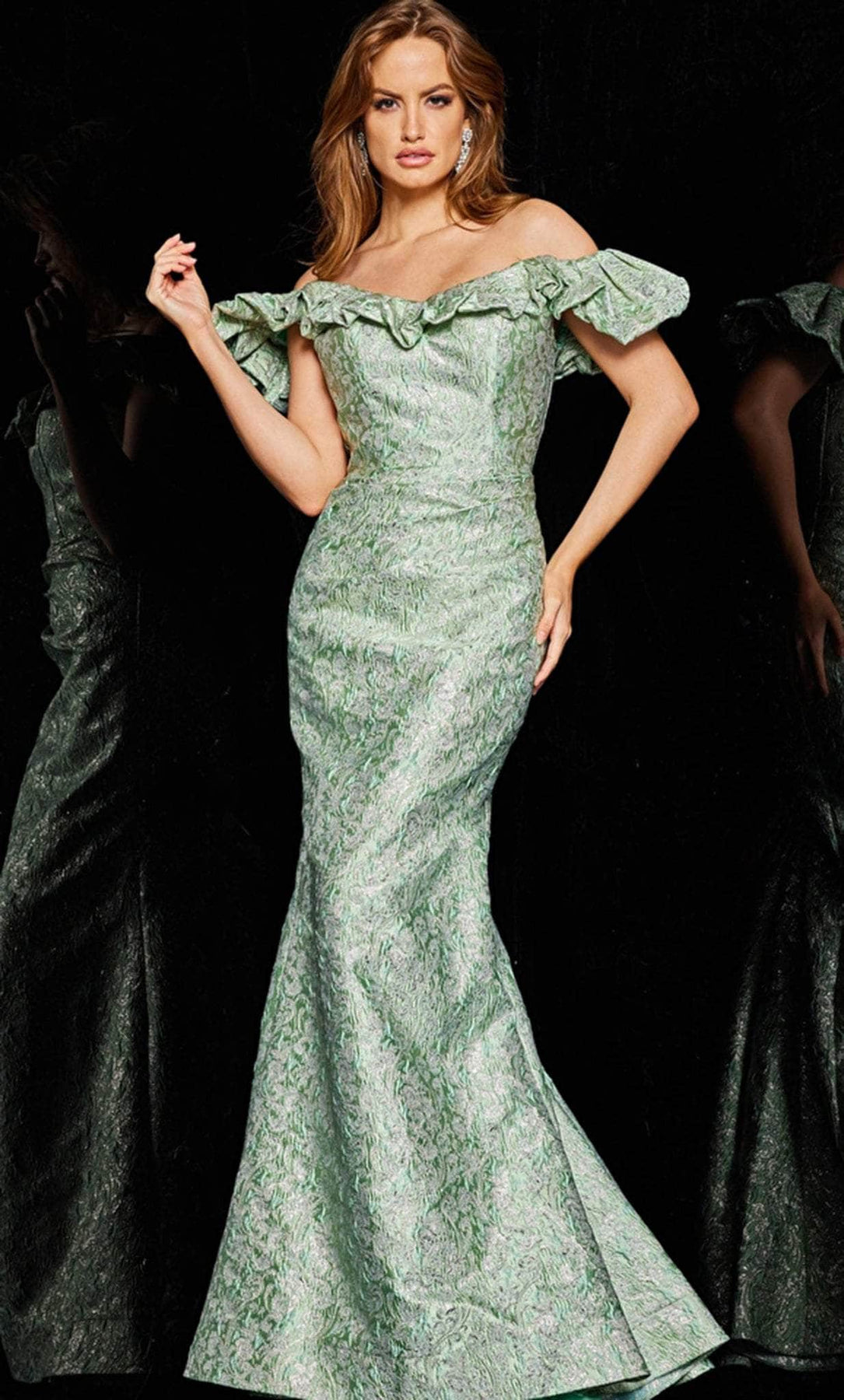 Jovani 25674 - Floral Embroidered Mermaid Gown Special Occasion Dress