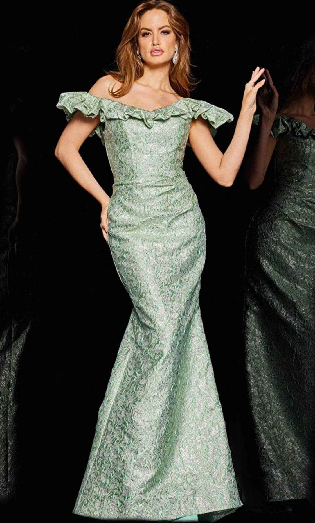Jovani 25674 - Floral Embroidered Mermaid Gown Special Occasion Dress