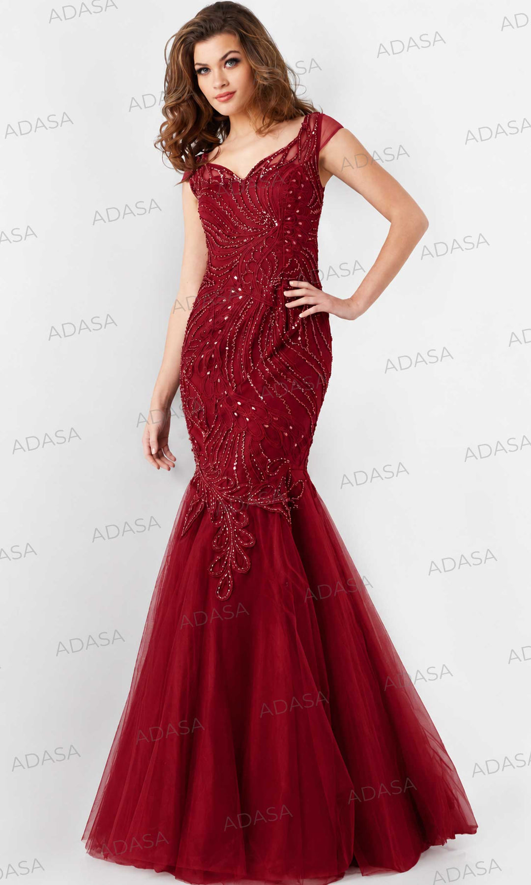 Jovani 25850 - Embellished Cap Sleeve Prom Gown