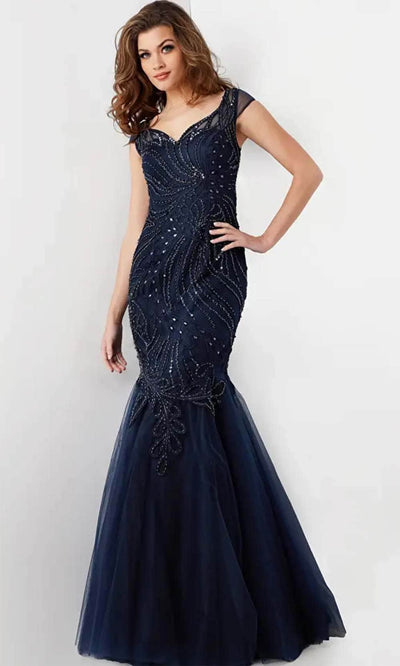 Jovani 25850 - Cap Sleeve Mermaid Gown Evening  Dresses