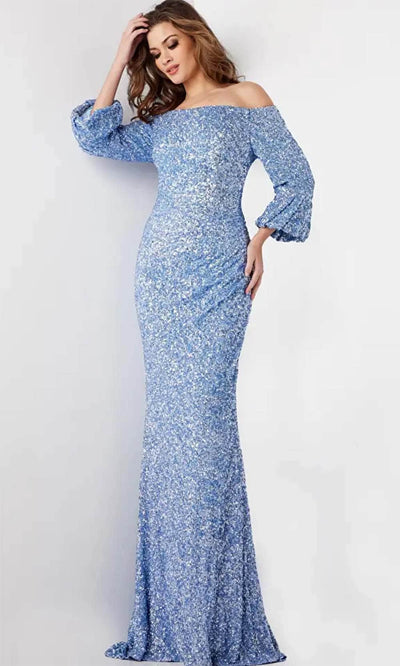 Jovani 25949 - Straight-Across Bell Sleeve Gown Evening  Dresses