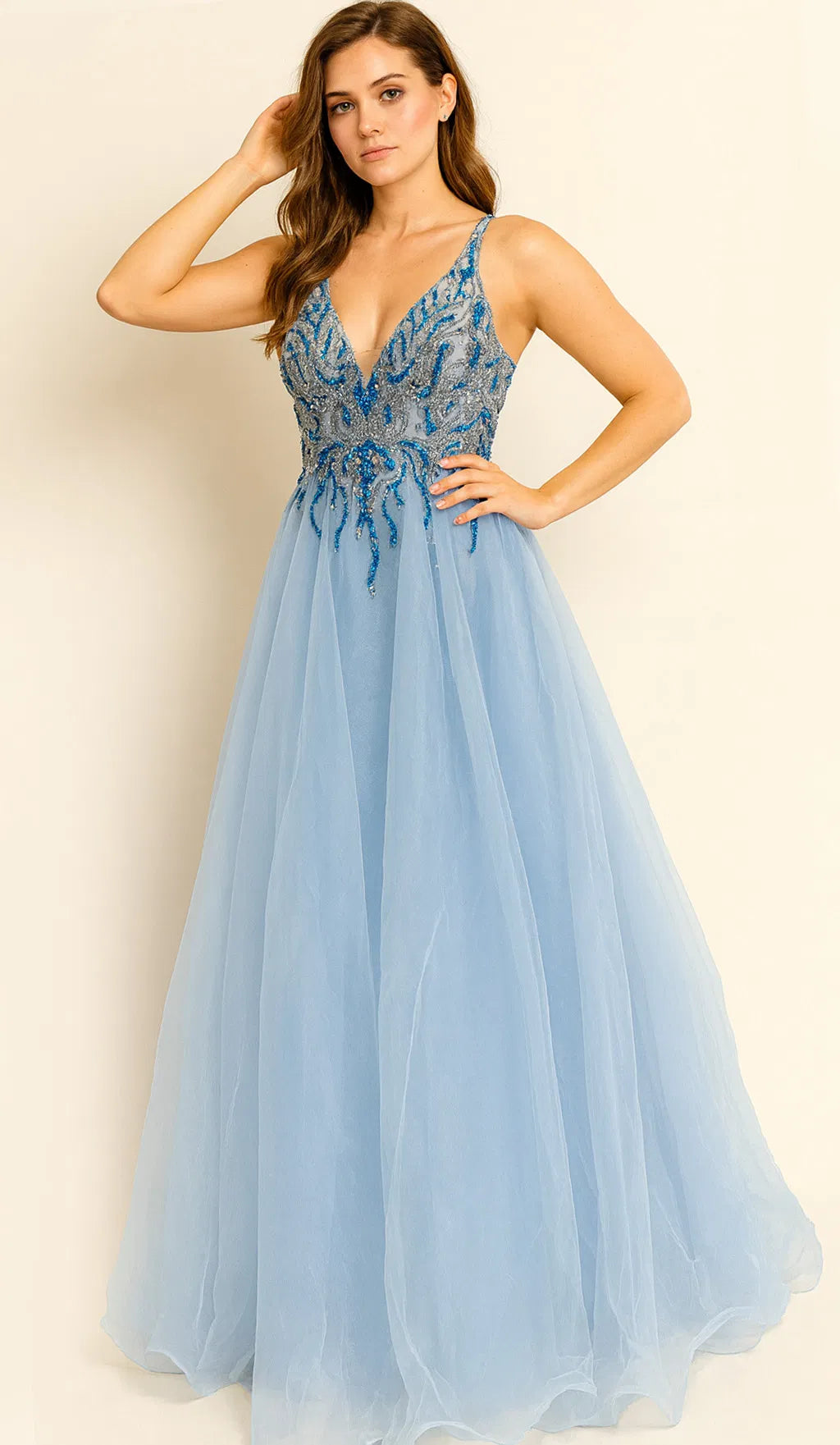 Jovani 25964 Beaded Halter Neck Prom Dress