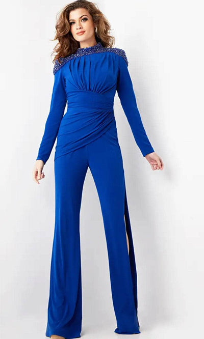 Jovani 26080 - Long Sleeve Beaded Jumpsuit Formal Pantsuit