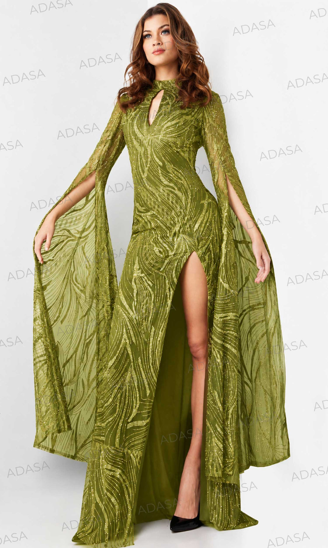 Jovani 26092 - Embellished Long Sleeve Prom Gown