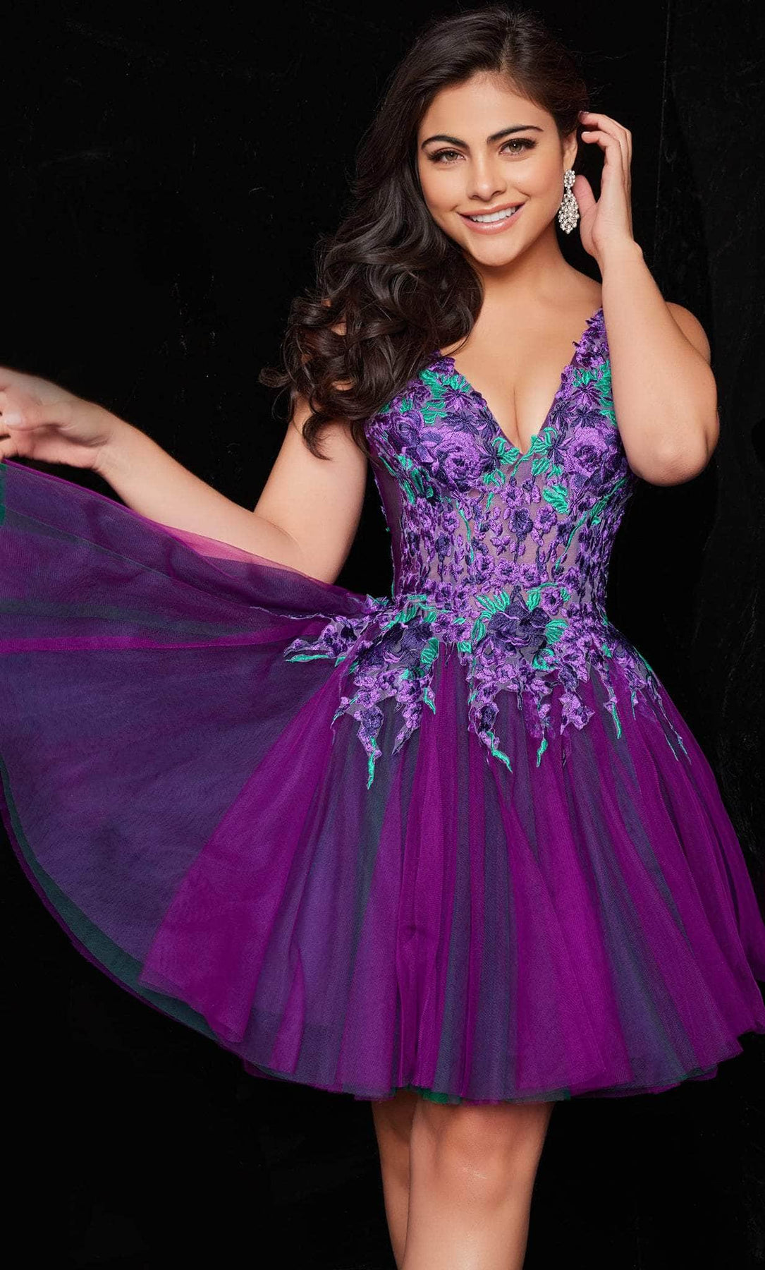 Jovani 26096 - Embroidered Sleeveless A-line Cocktail Dress Cocktail Dresses