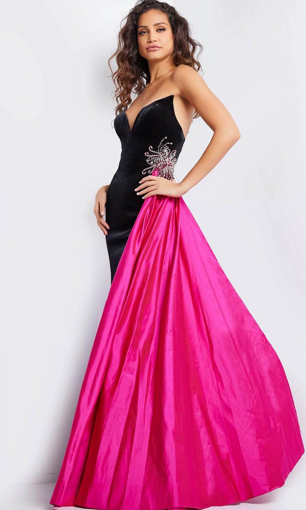 Jovani 26117 - Velvet Strapless Prom Gown Pageant Dresses
