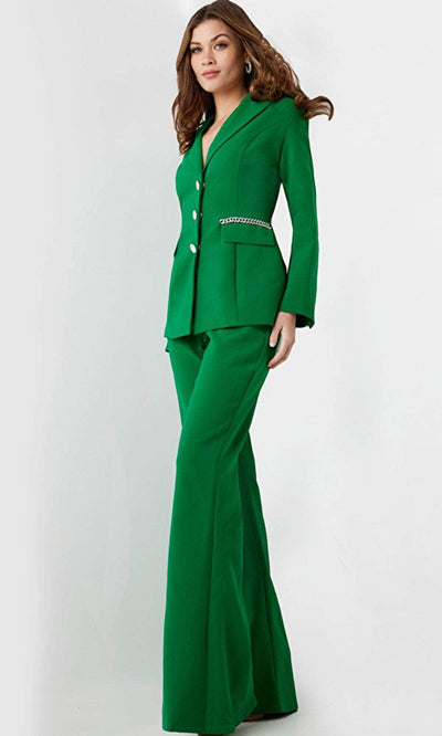 Jovani 26144 - Two-Piece V-Neck Pantsuit Formal Pantsuit