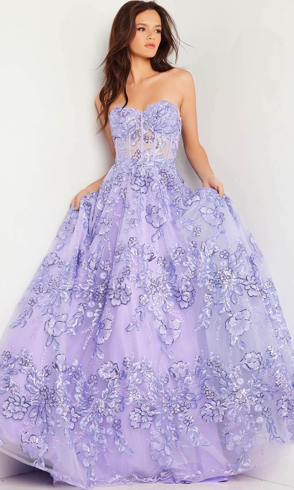 Jovani 26223 - Floral Illusion Ballgown Ball Gowns