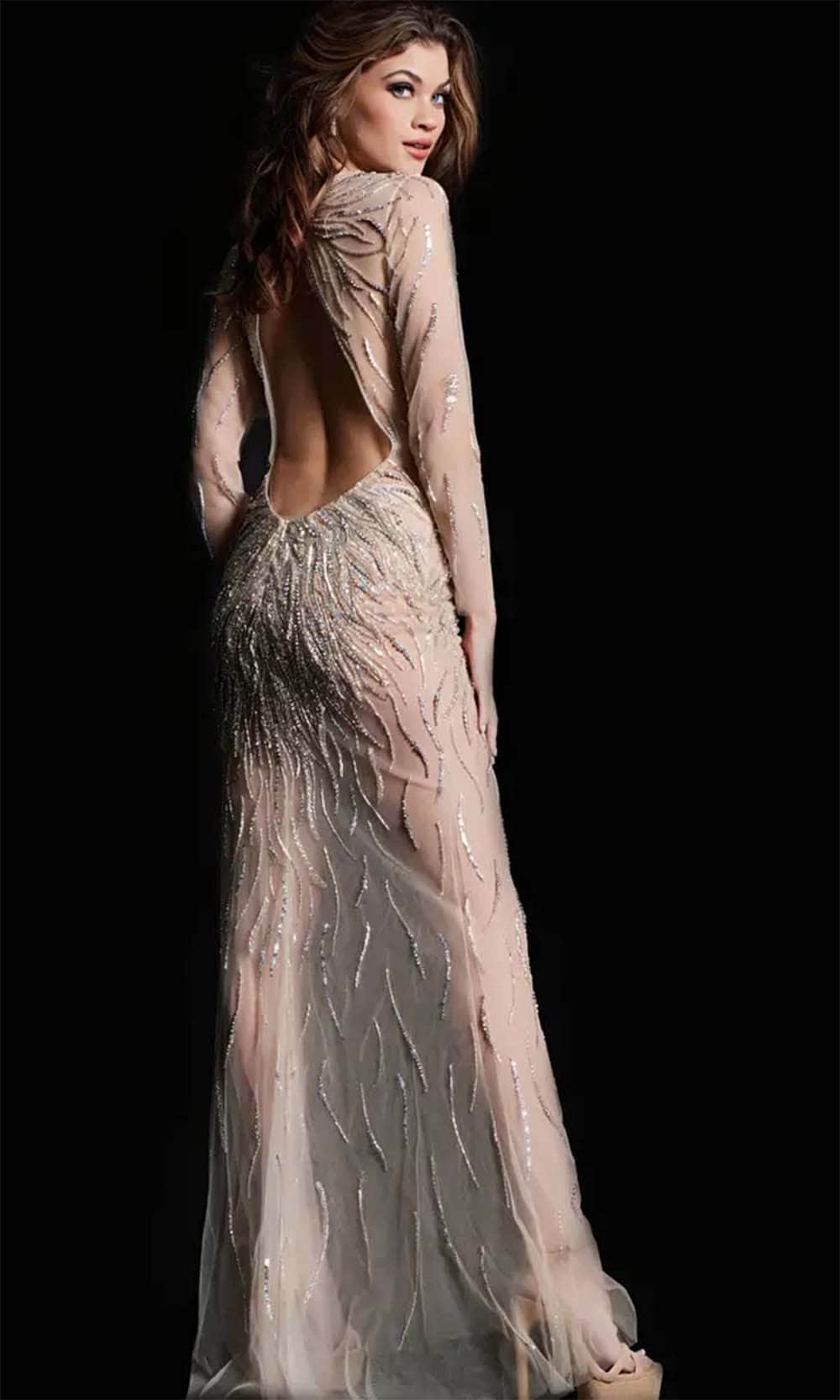 Jovani 26275 - Plunging Neck Embellished Dress Evening  Dresses