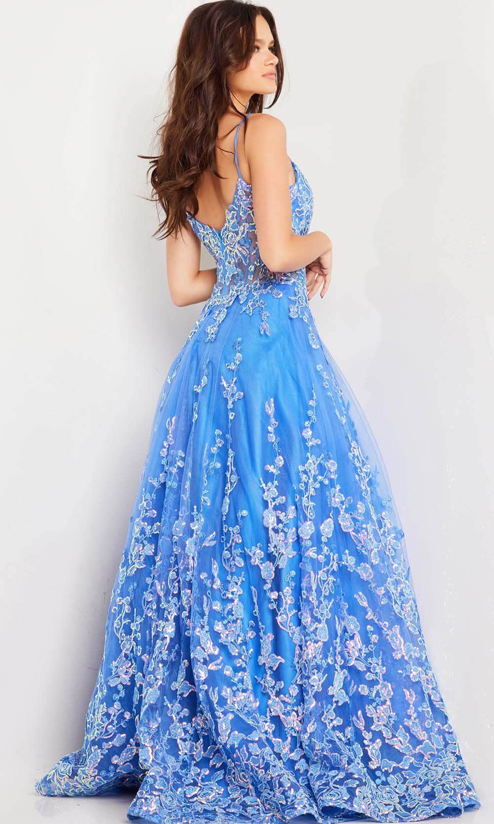 Jovani 29072 - Floral Corset A-line Dress Prom Dresses
