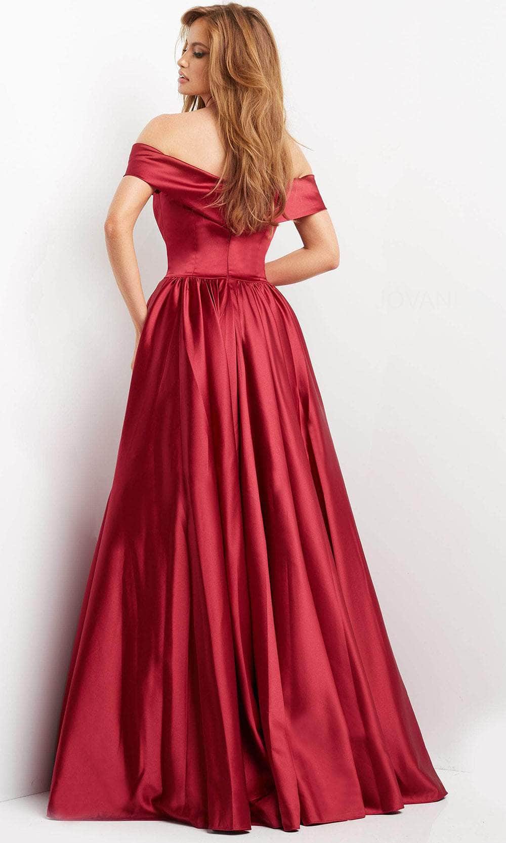 Jovani 3129 - Off Shoulder Satin Evening Gown Prom Dresses