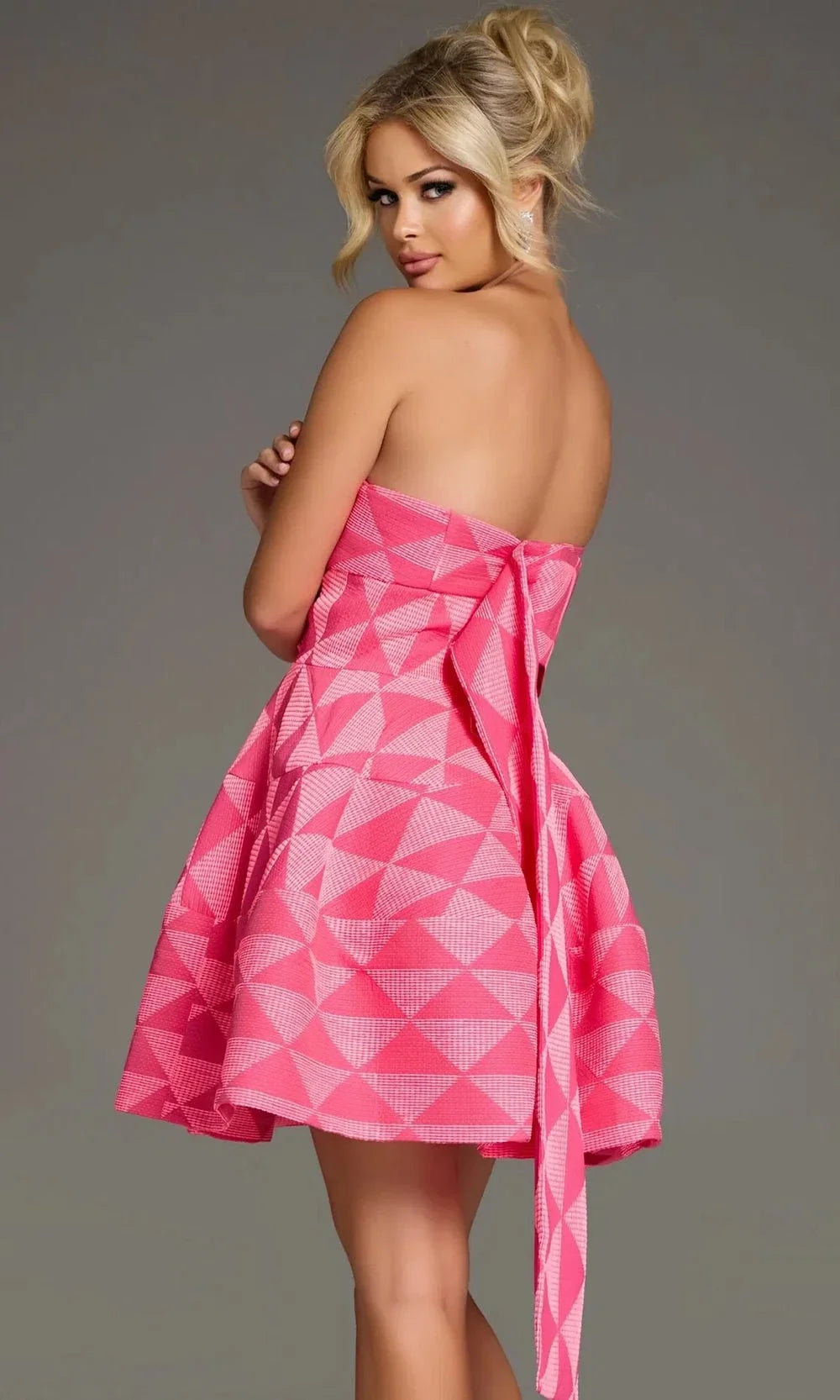 Jovani 34404 - Geometric One-Shoulder A-Line Dress Cocktail Dresses