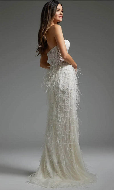 Jovani 36362 - Feathered Sheath Bridal Gown Bridal Dresses