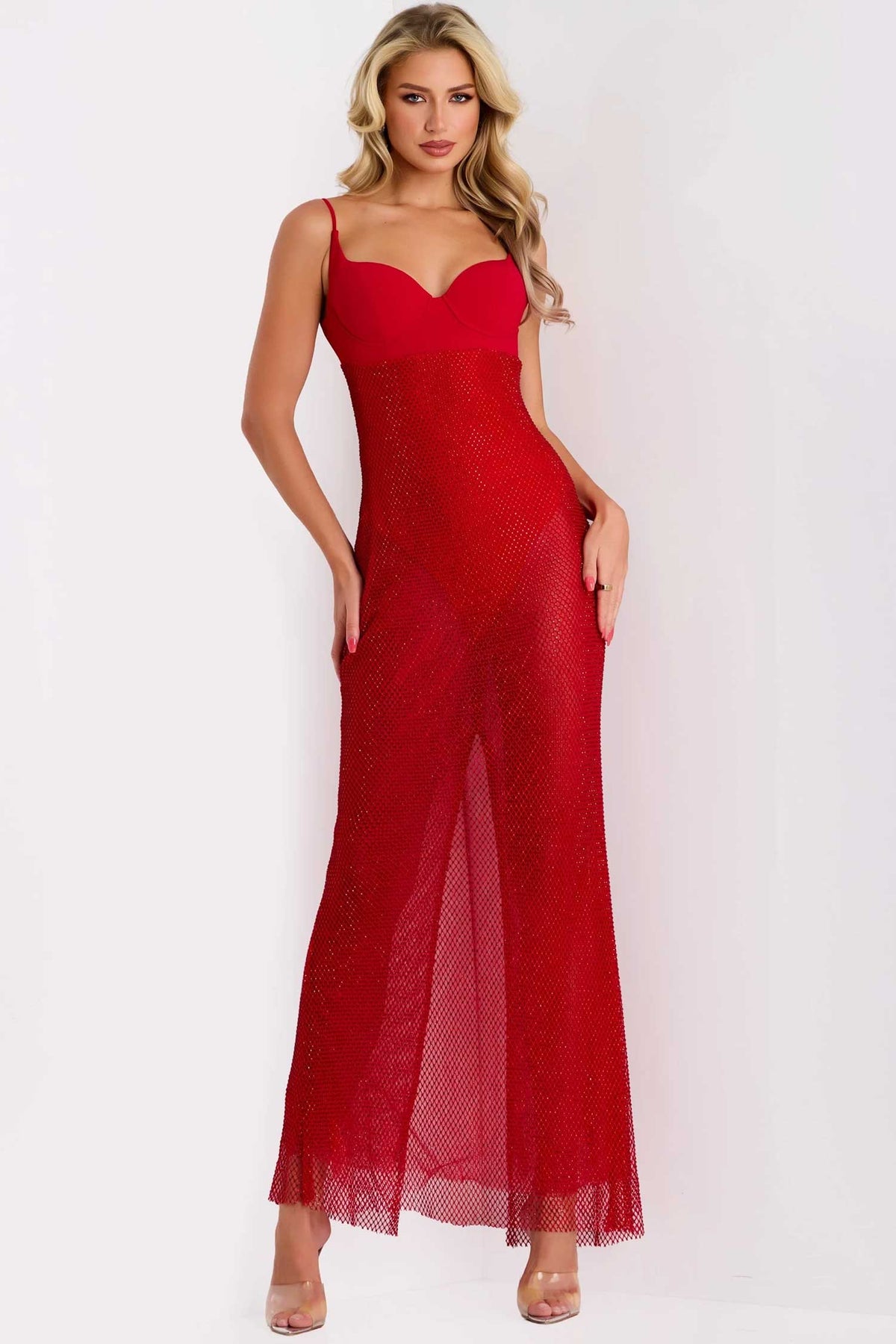 jovani 36373 - bustier bodice beaded column long dress