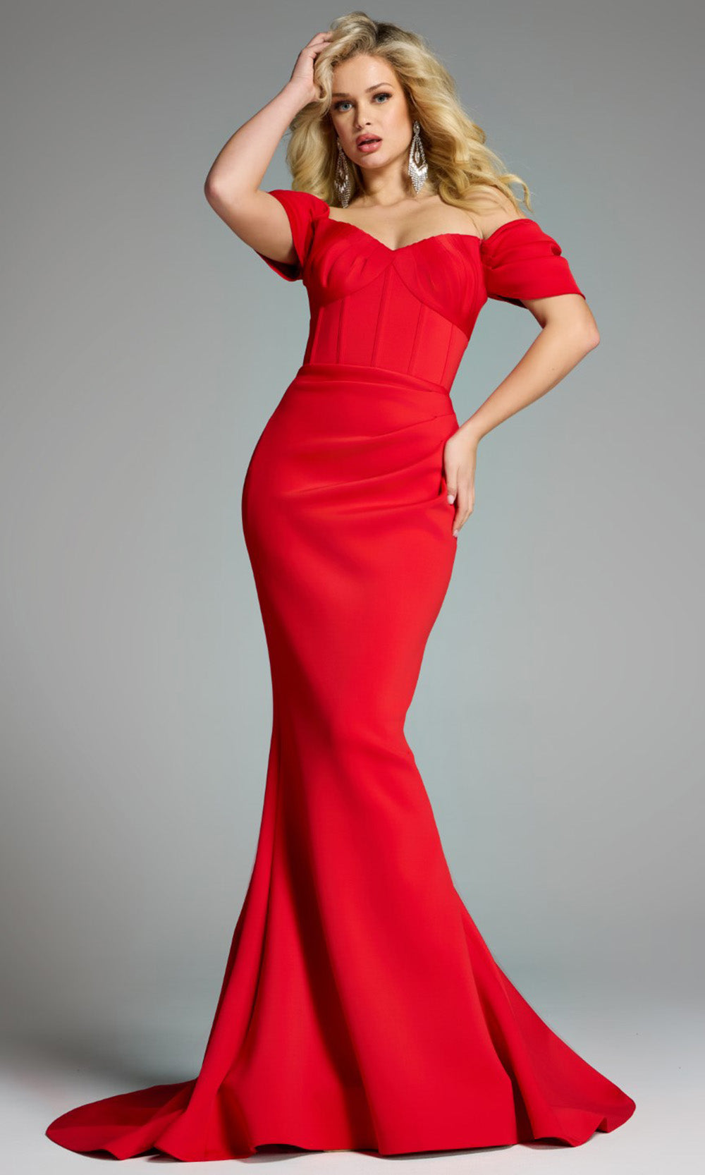 Jovani 36469 Corset Off Shoulder Evening Dress