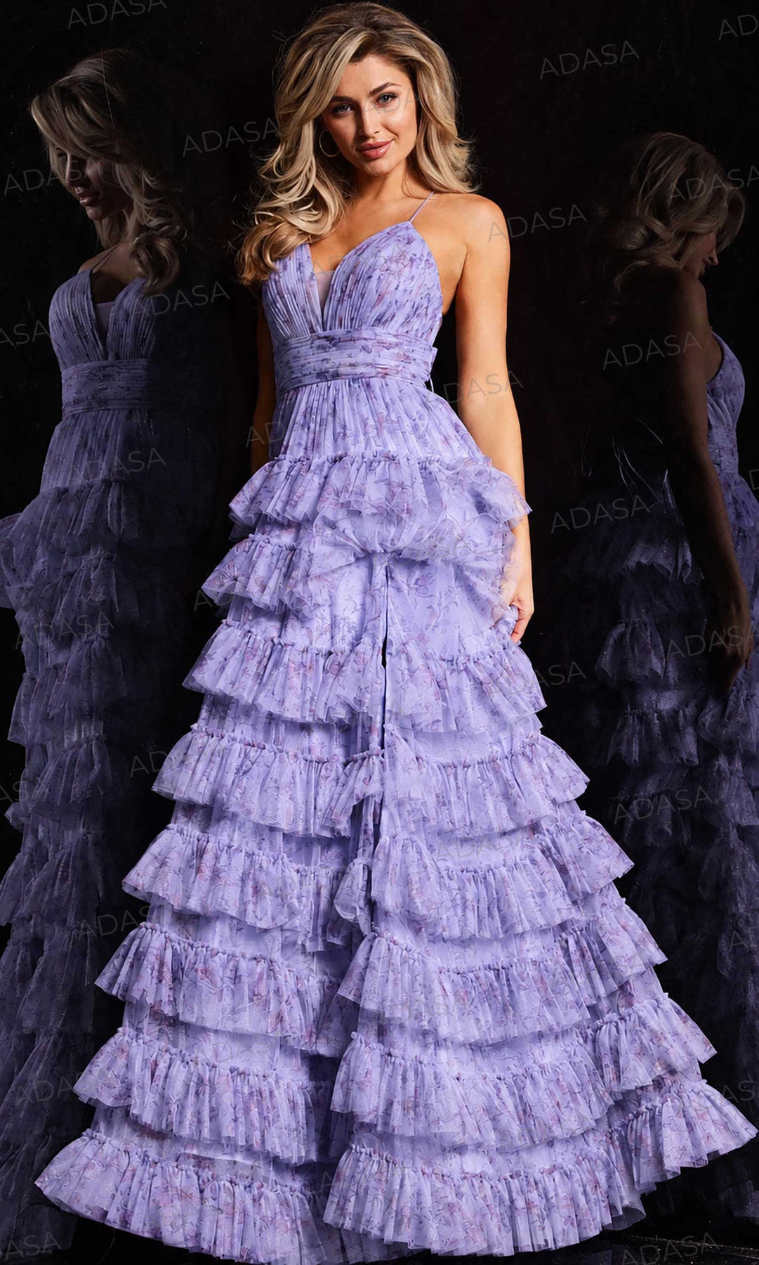 Jovani 36571 - Floral Print A-Line Prom Dress
