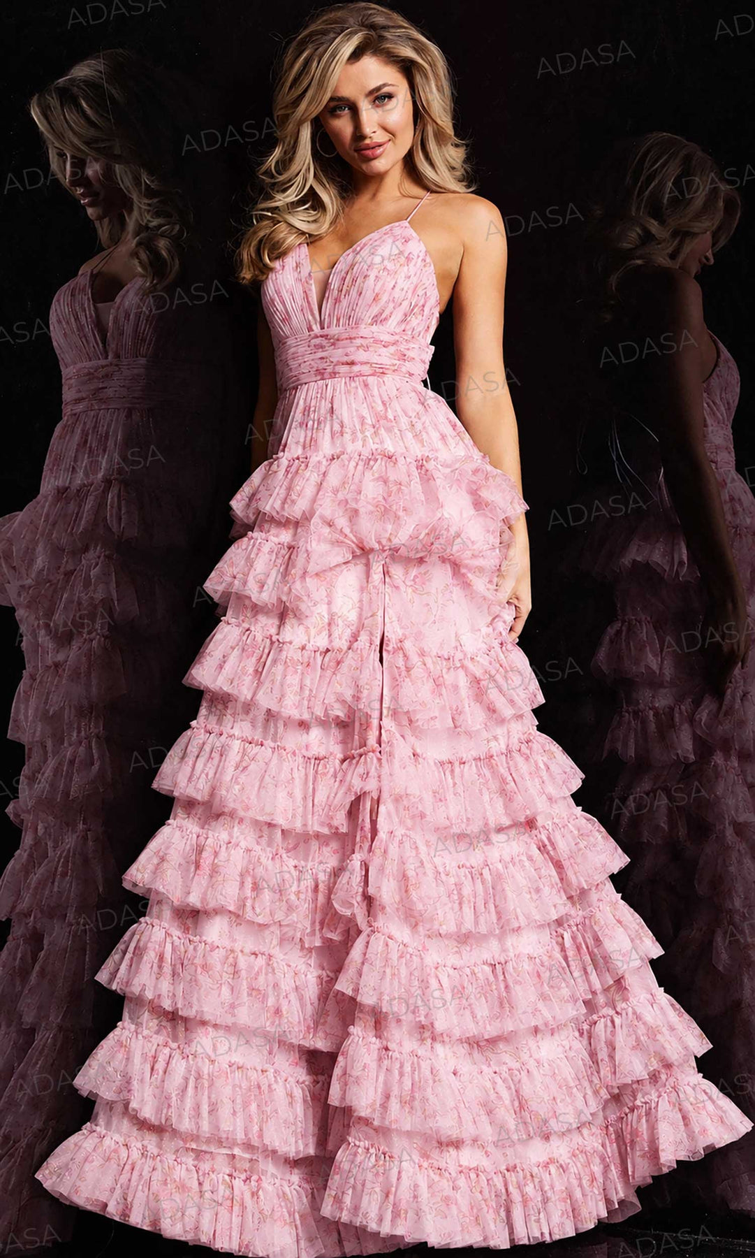 Jovani 36571 - Floral Print A-Line Prom Dress