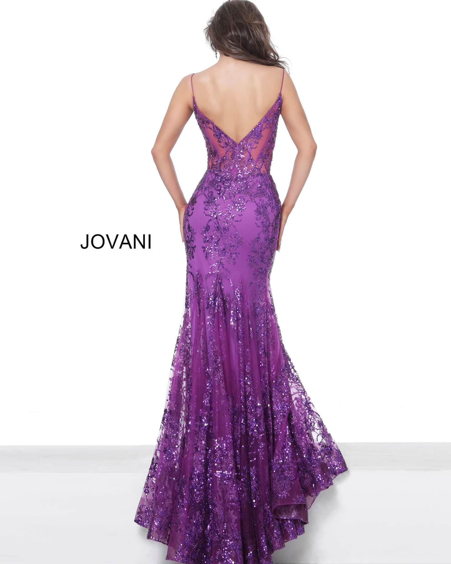 Jovani - 3675 Sequined Illusion Corset Mermaid Gown Pageant Dresses