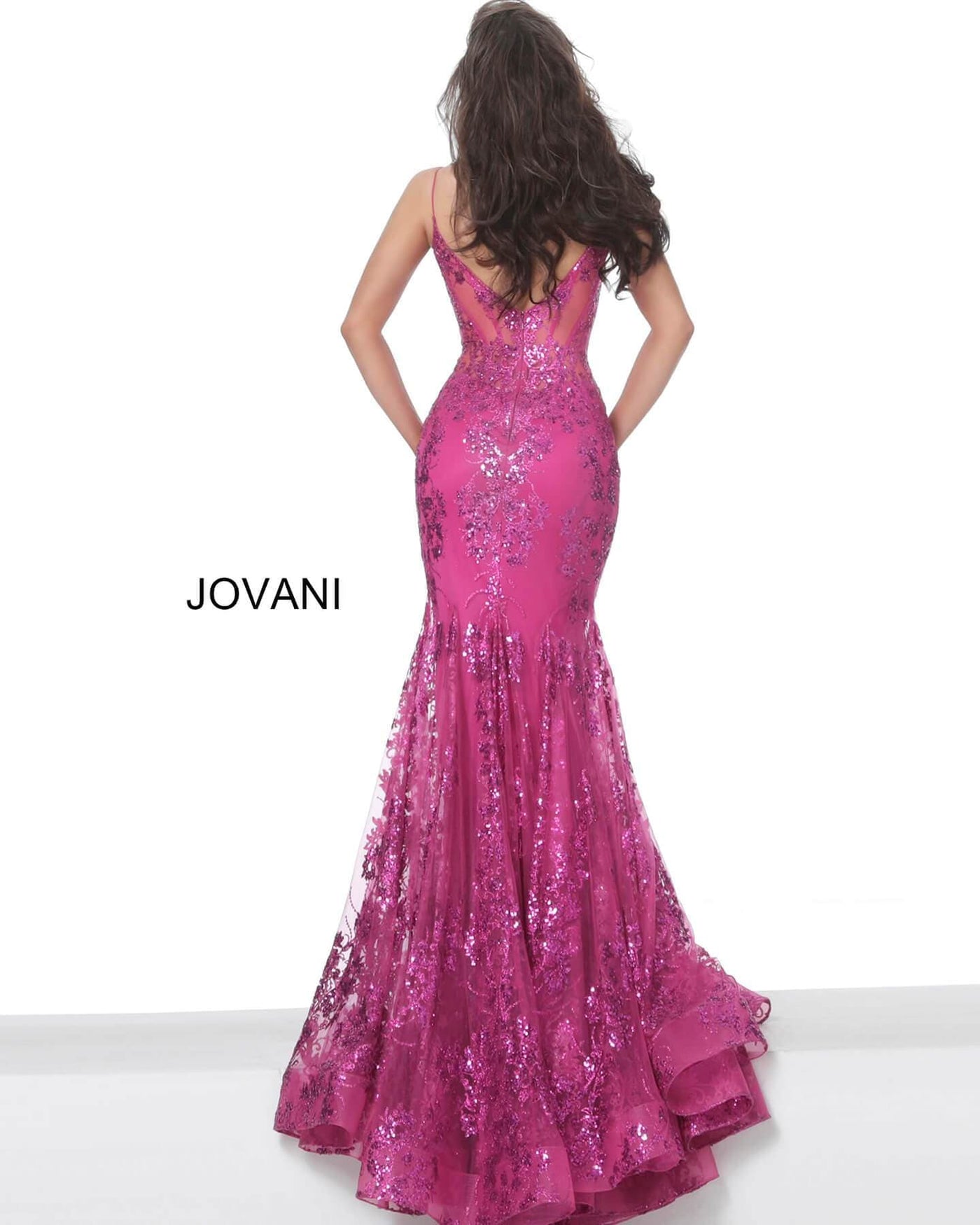 Jovani - 3675 Sequined Illusion Corset Mermaid Gown Pageant Dresses