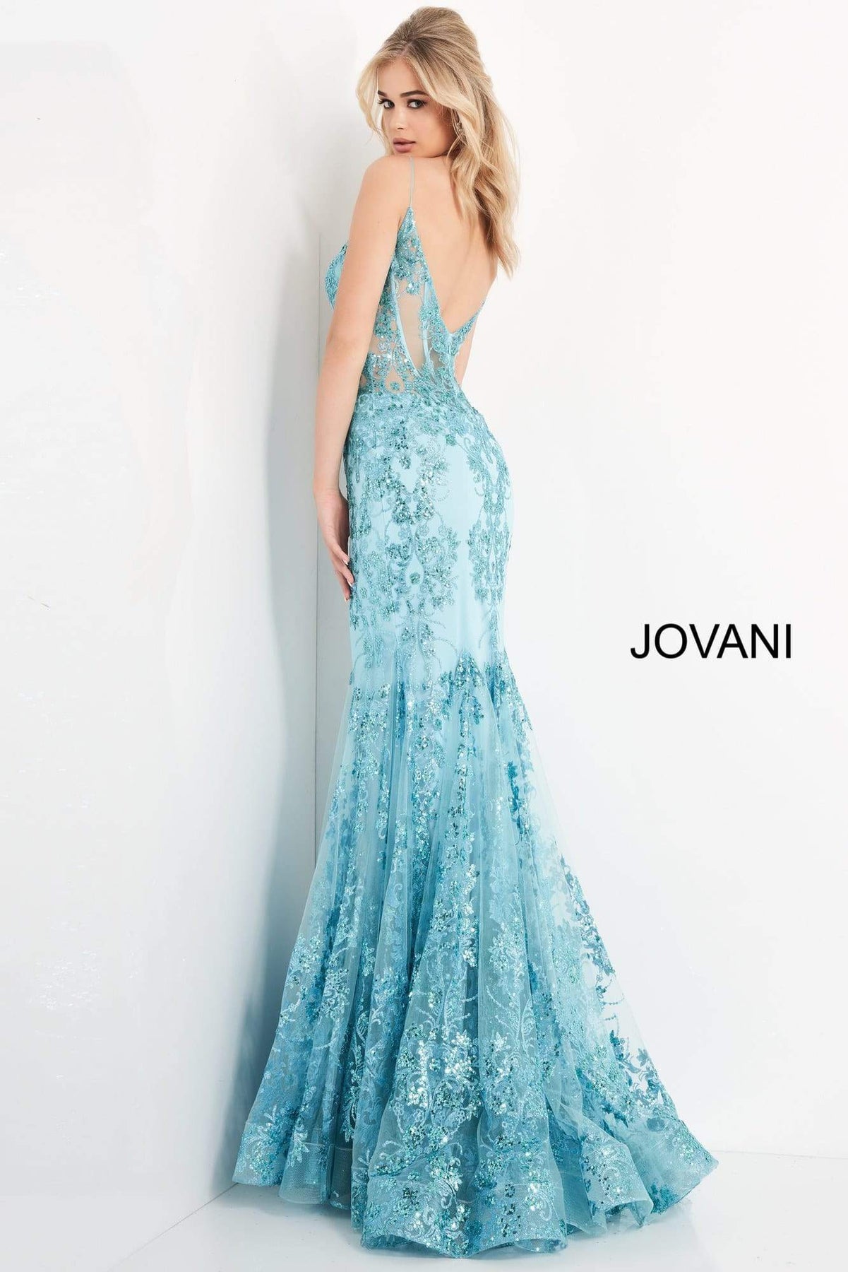 Jovani - 3675 Sequined Illusion Corset Mermaid Gown Pageant Dresses