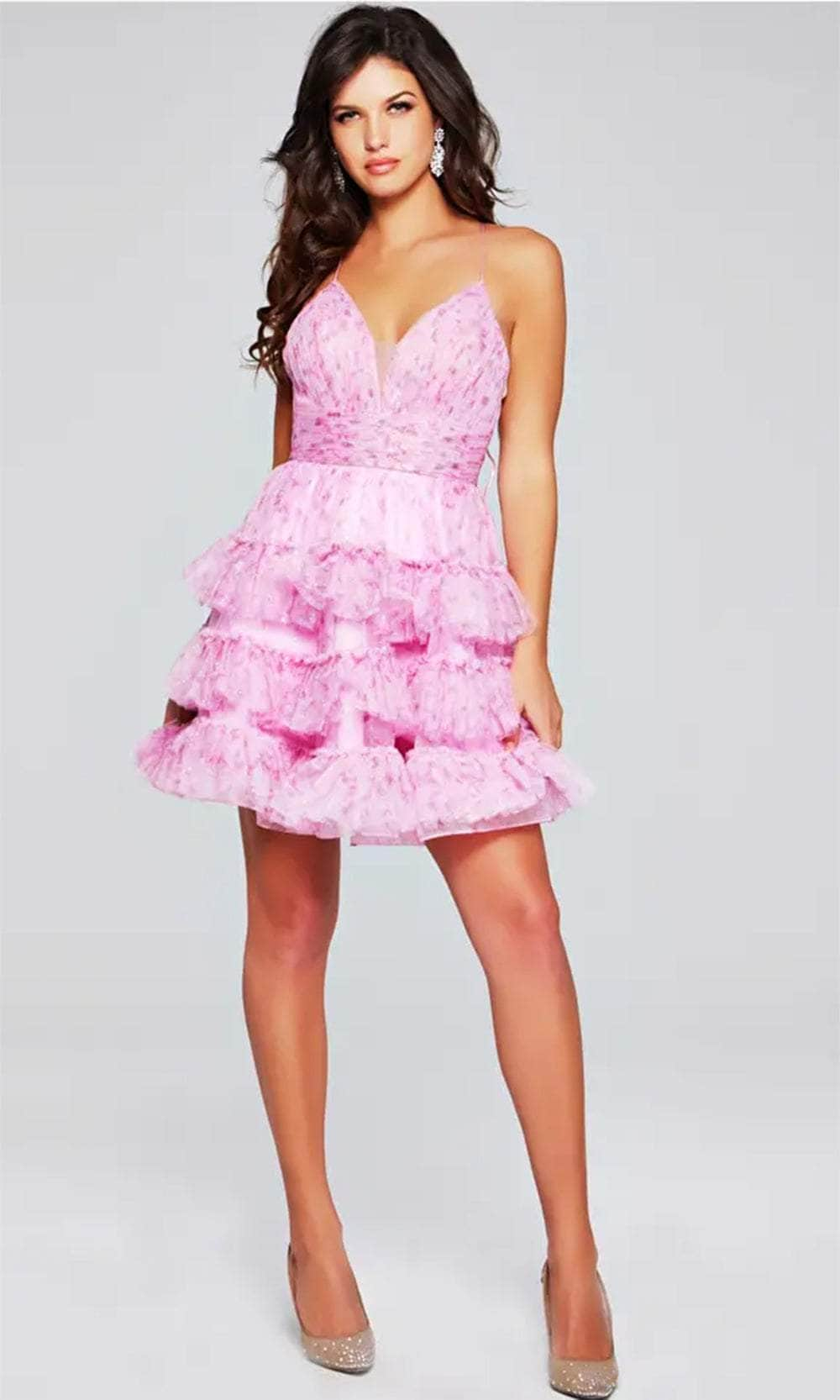 Jovani 36844 - Sleeveless A-Line Cocktail Dress Special Occasion Dresses 00 /  Pink