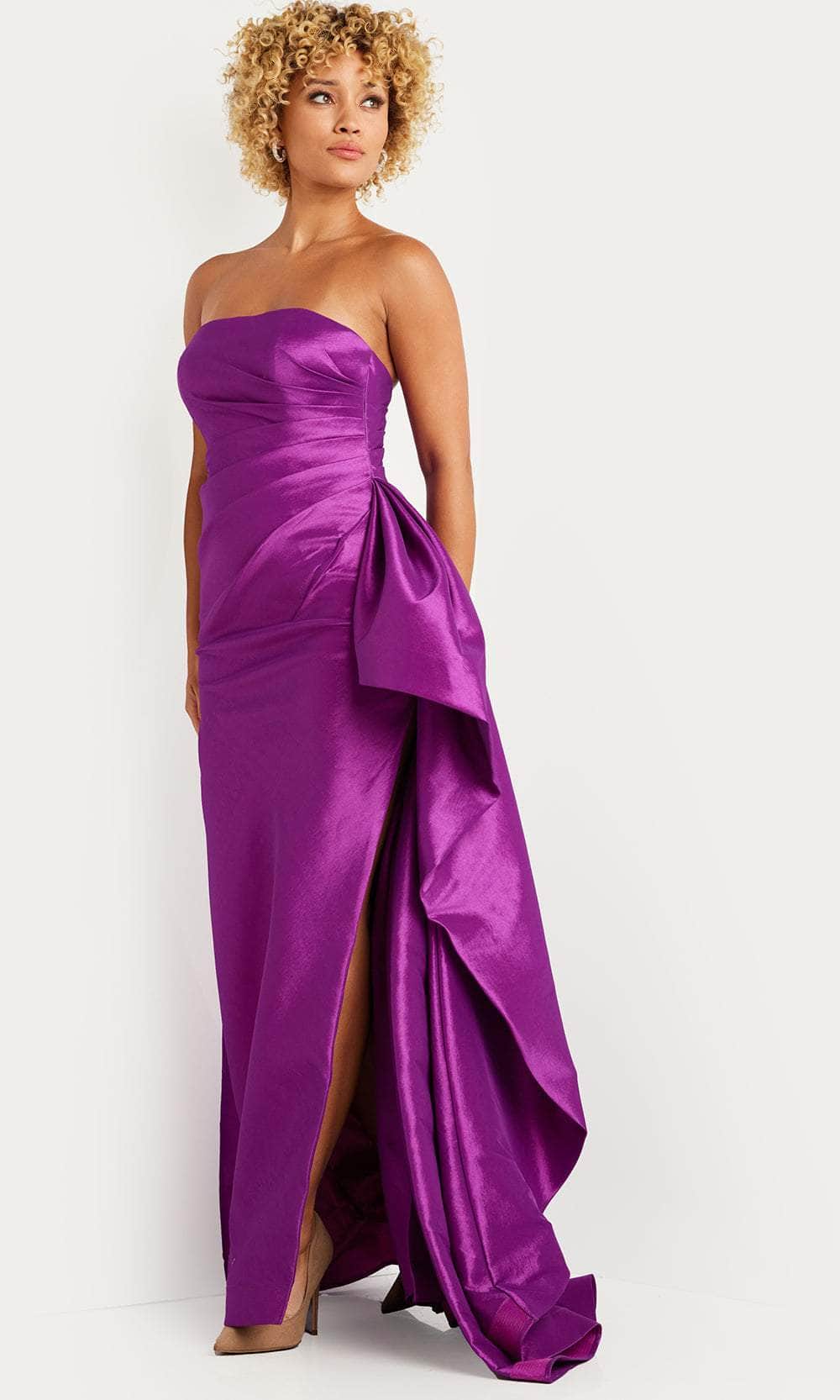 Jovani 36854 - Pleat Bodice Prom Dress with Slit Special Occasion Dress