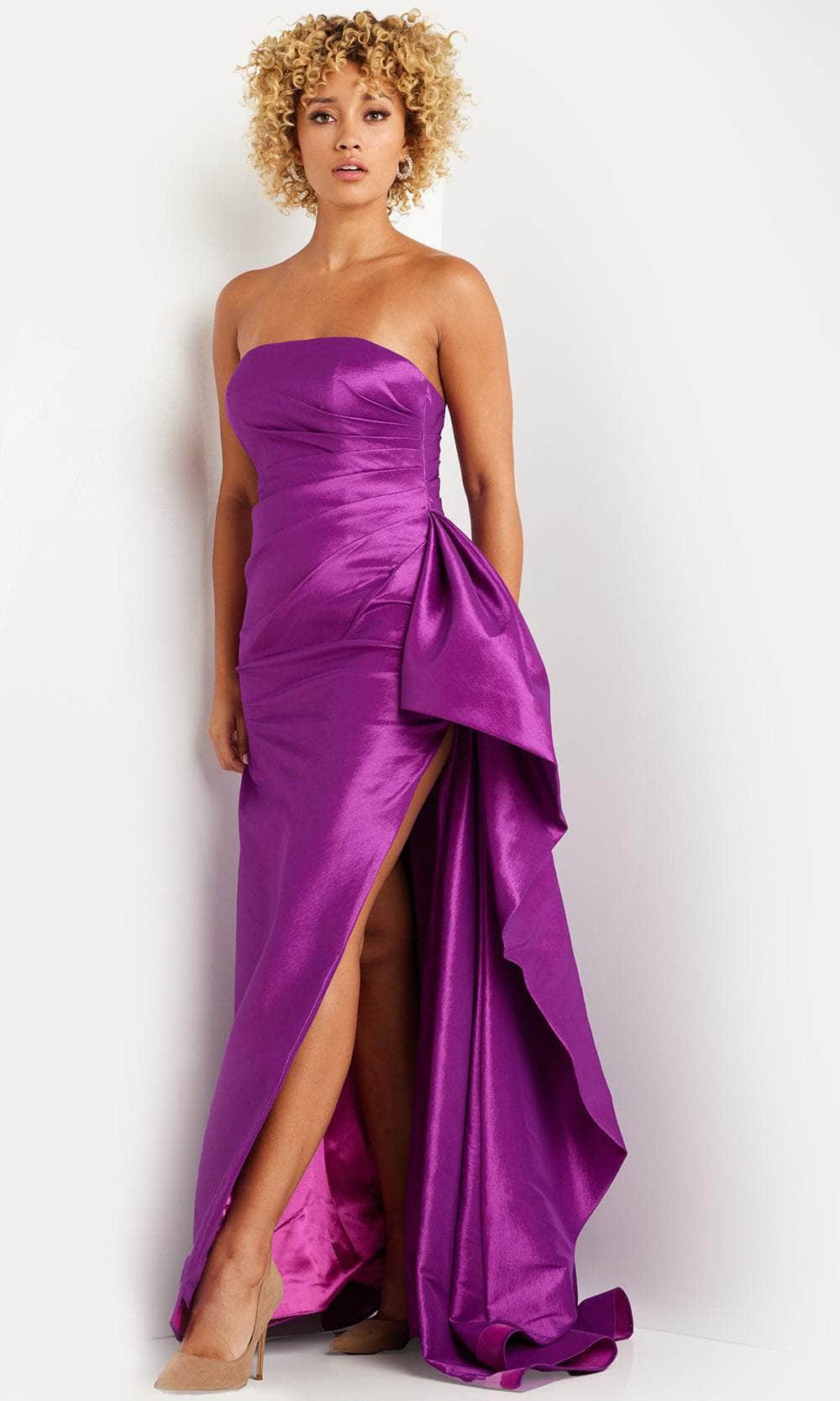 Jovani 36854 - Pleat Bodice Prom Dress with Slit Special Occasion Dress