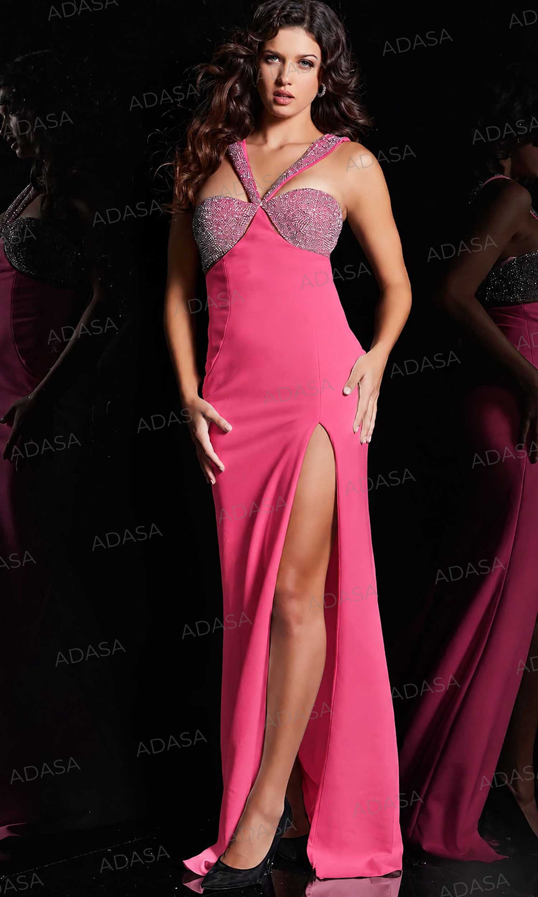 Jovani 36857 - Jeweled Halter Prom Dress