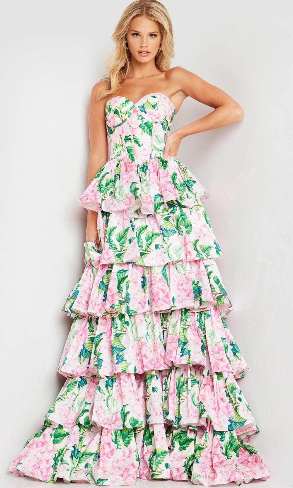 Jovani 37058 - Tiered Ruffle Sweetheart Prom Gown Prom Dresses