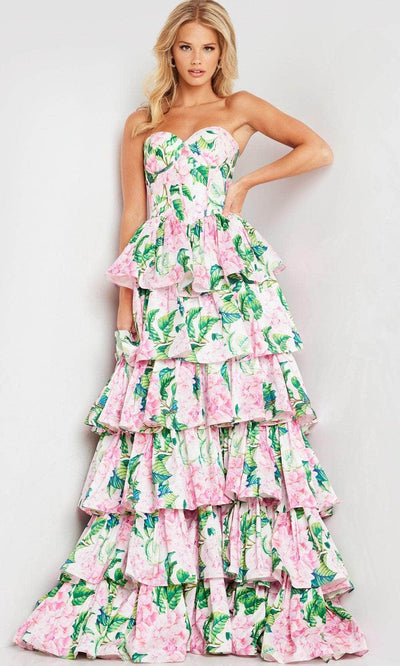 Jovani 37058 - Tiered Ruffle Sweetheart Prom Gown Prom Dresses