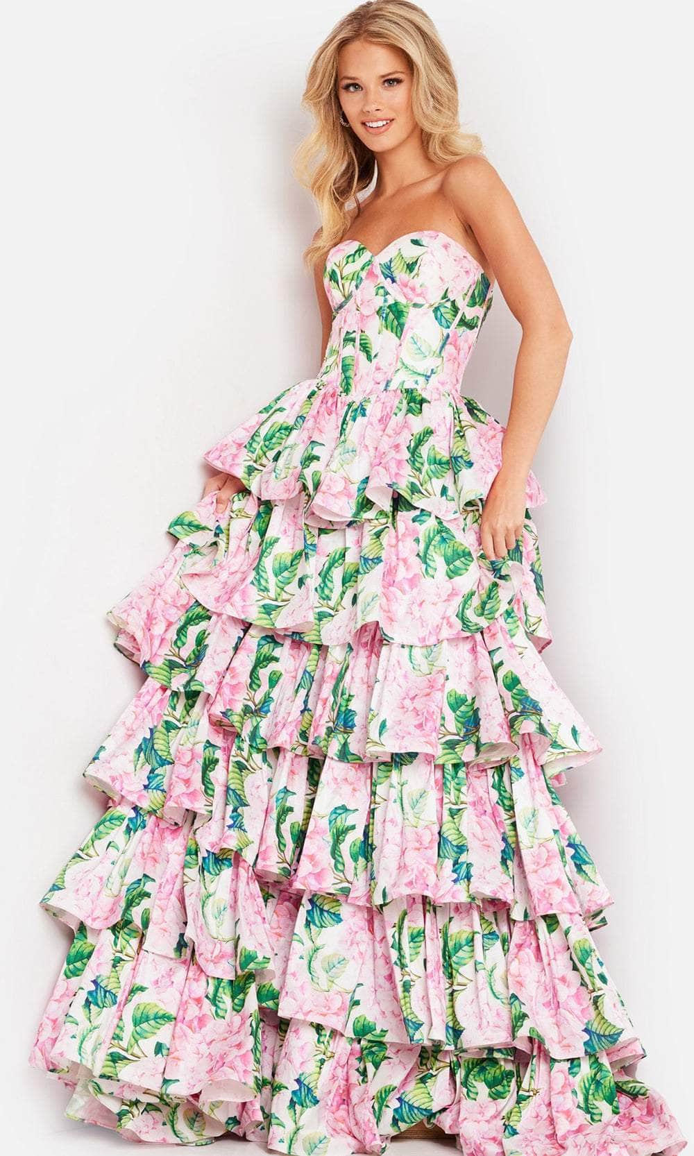 Jovani 37058 - Tiered Ruffle Sweetheart Prom Gown Prom Dresses