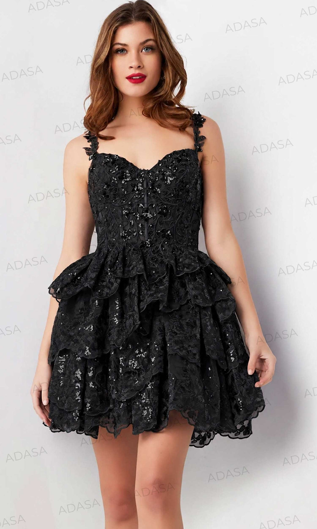 Jovani 37080 - Sleeveless Layered Cocktail Dress