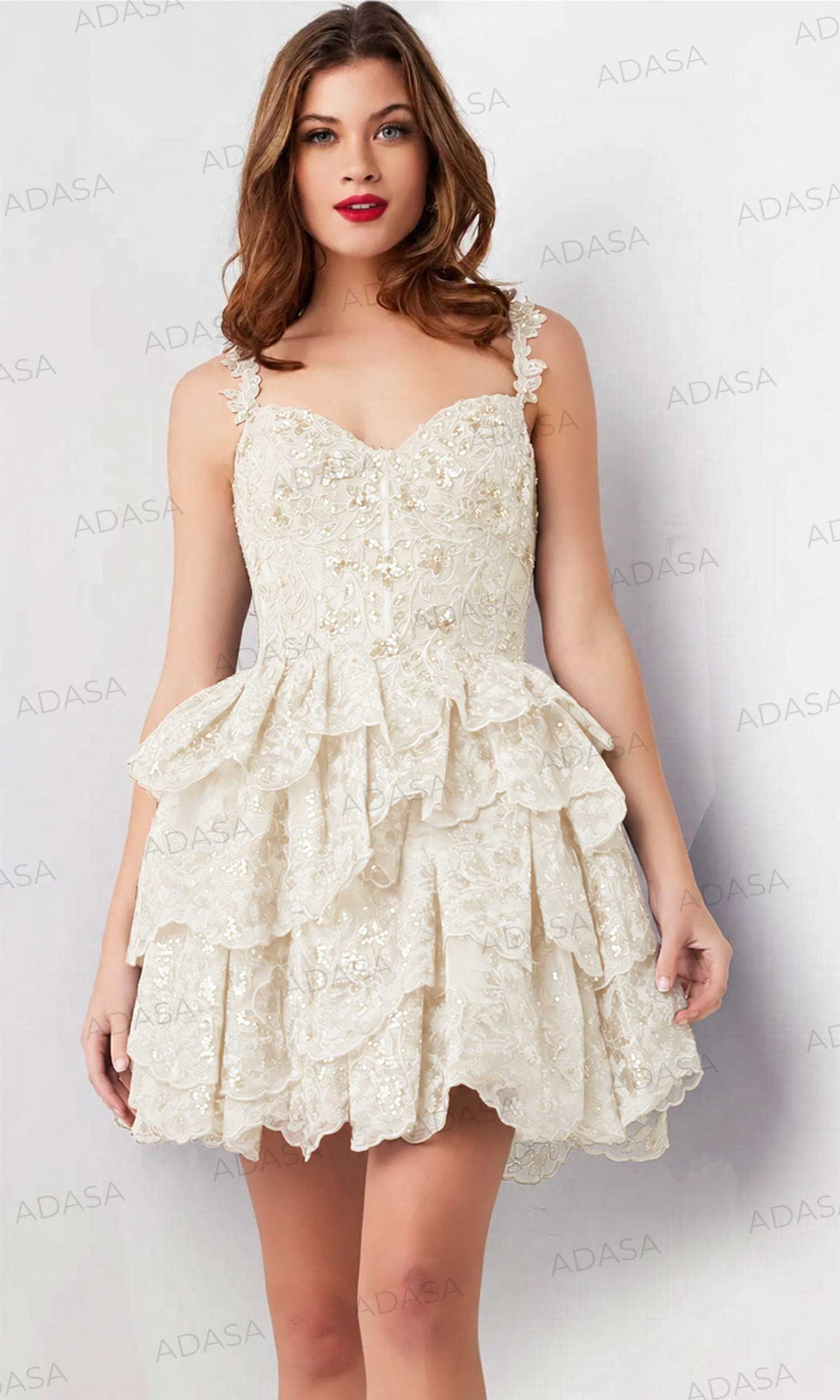 Jovani 37080 - Sleeveless Layered Cocktail Dress