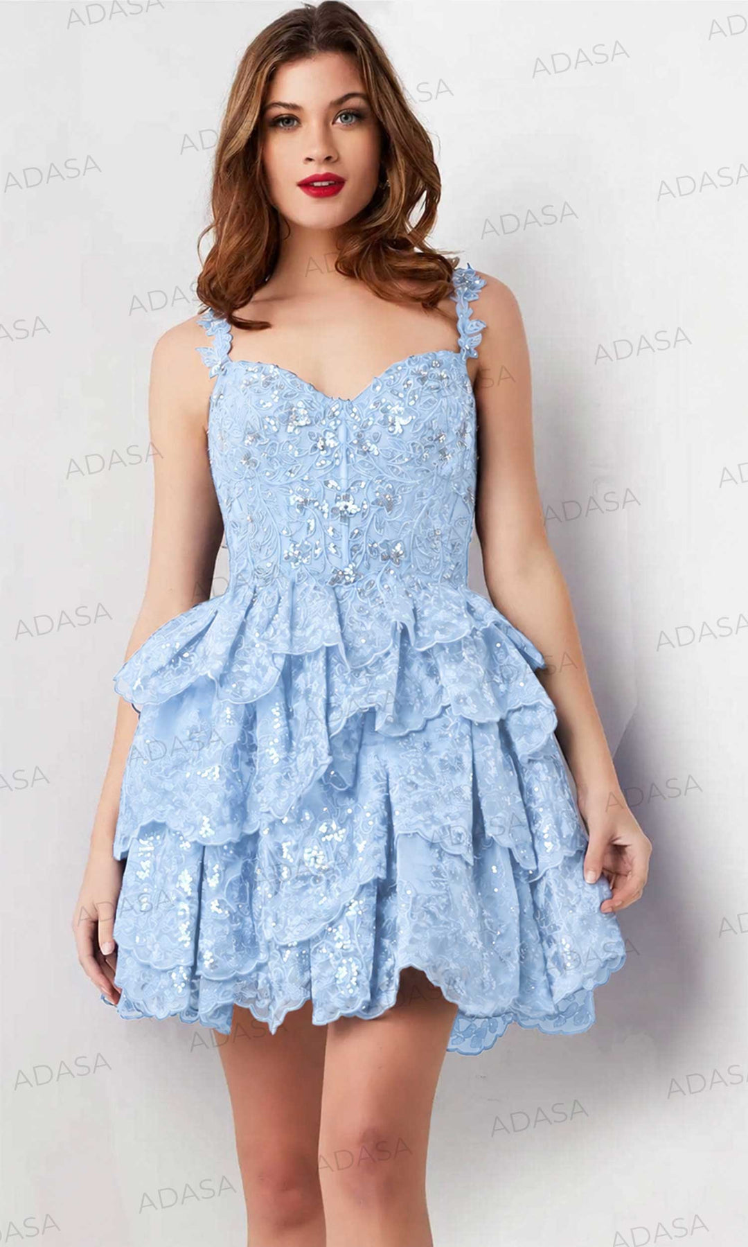 Jovani 37080 - Sleeveless Layered Cocktail Dress